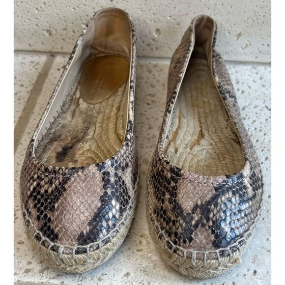 Jimmy Choo Women’s Snakeskin Espadrille Slip On Flats Size EU 37 1/2 US 7 - Picture 1 of 11
